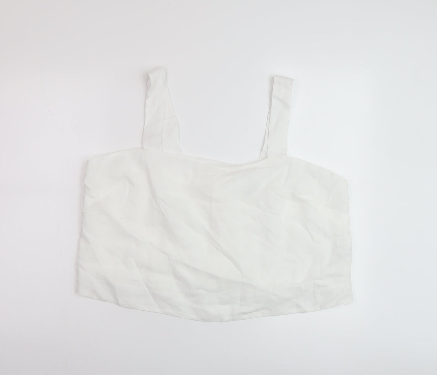 Autograph Womens White Cotton Basic Tank Size 20 Square Neck