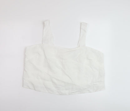 Autograph Womens White Cotton Basic Tank Size 20 Square Neck