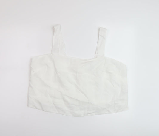 Autograph Womens White Cotton Basic Tank Size 20 Square Neck