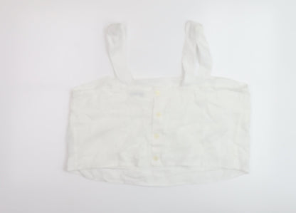 Autograph Womens White Cotton Basic Tank Size 20 Square Neck