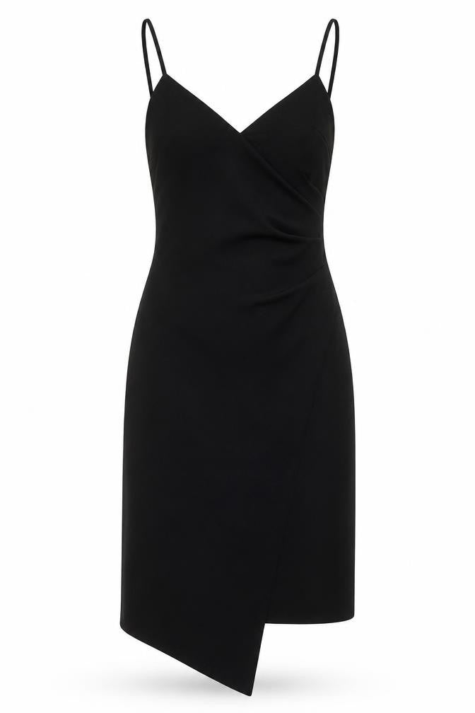 PRETTYLITTLETHING Womens Black Polyester Bodycon Size 6 V-Neck Pullover