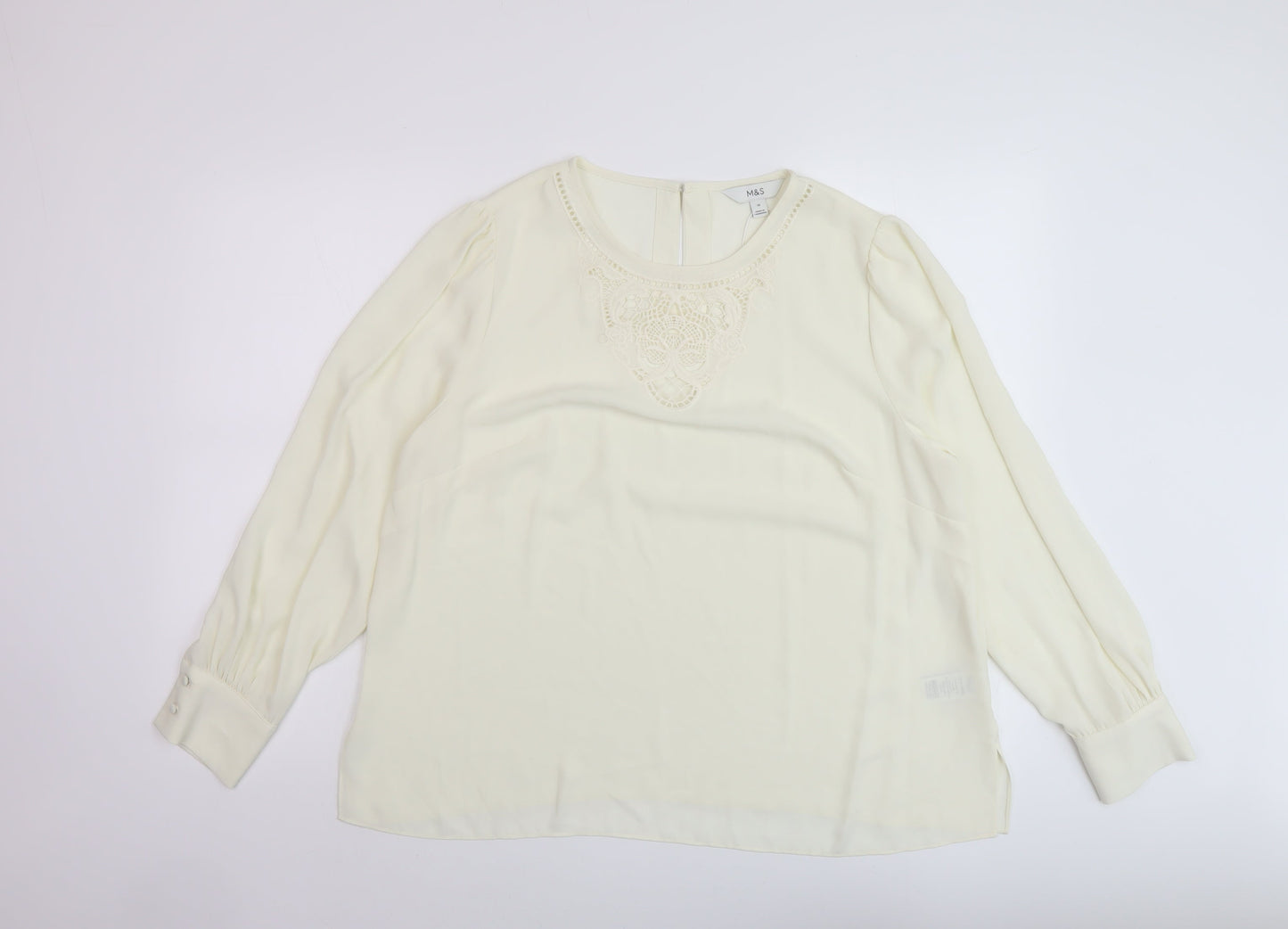 Womens UK Size 18 Marks and Spencer Ivory Basic Blouse