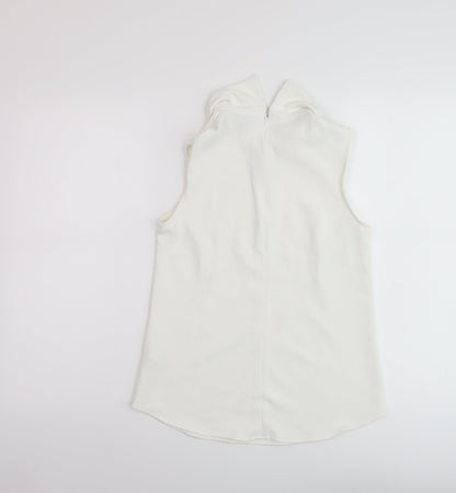 Womens UK Size 4 H&M Ivory Basic T-Shirt