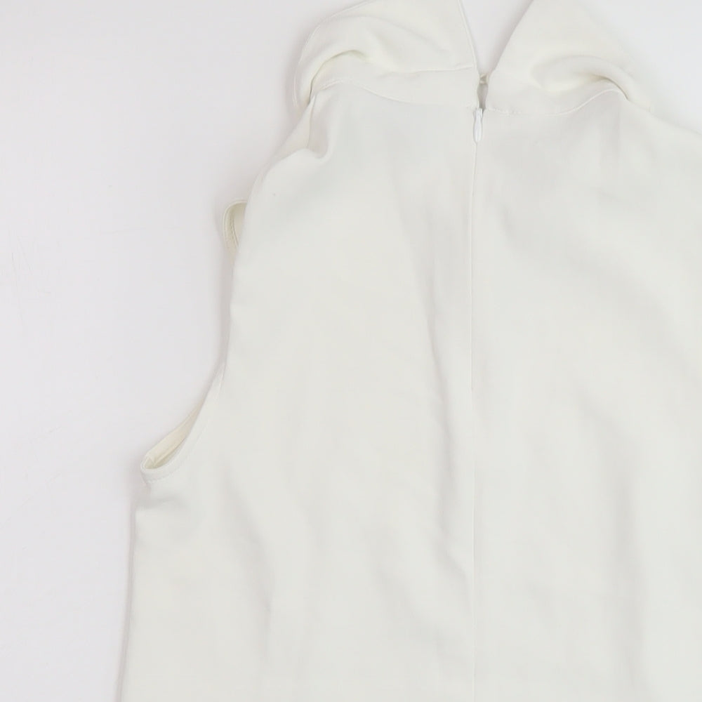 Womens UK Size 4 H&M Ivory Basic T-Shirt