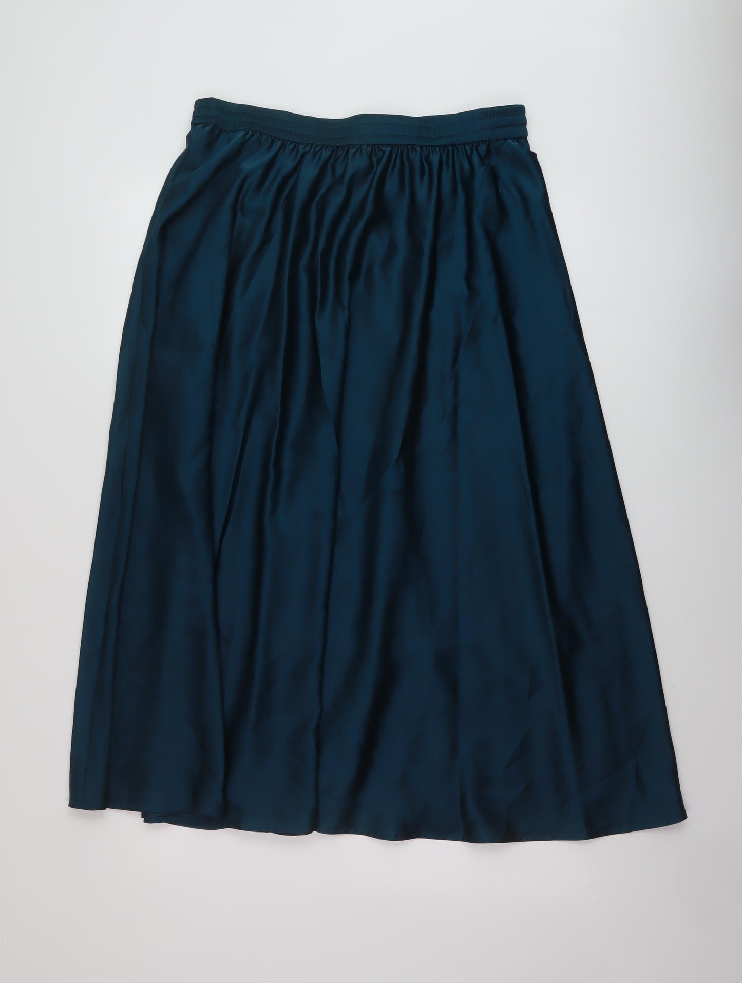 Marks and Spencer Womens Blue Polyester A-Line Skirt Size 14 Drawstring