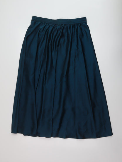 Marks and Spencer Womens Blue Polyester A-Line Skirt Size 14 Drawstring