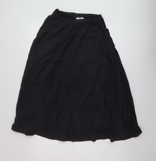 Marks and Spencer Womens Black Cotton A-Line Skirt Size 8