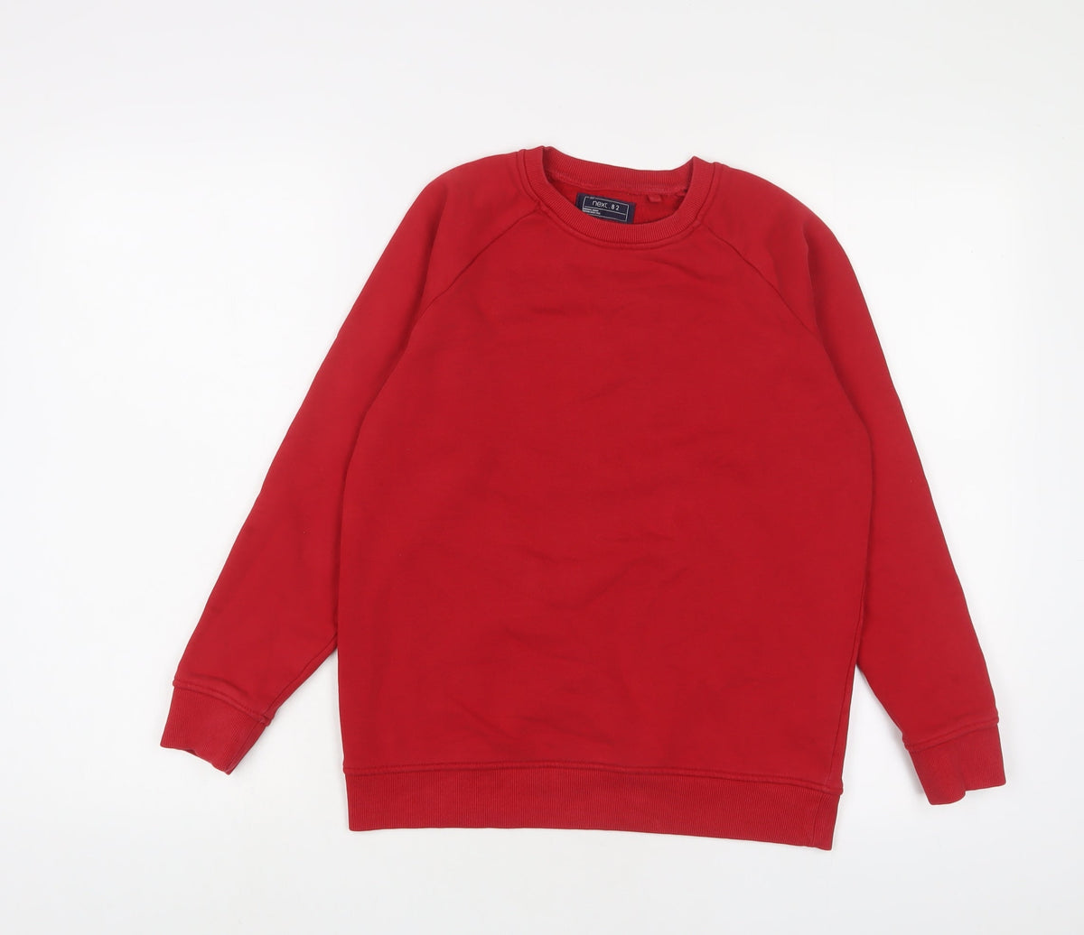 Next Boys Red Cotton Pullover Sweatshirt Size 12 Years Pullover