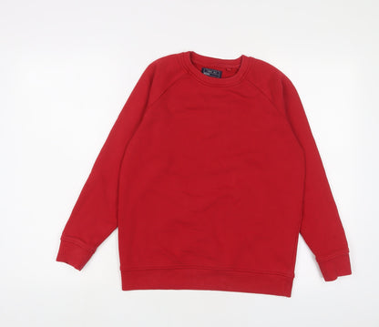 Next Boys Red Cotton Pullover Sweatshirt Size 12 Years Pullover