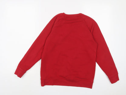 Next Boys Red Cotton Pullover Sweatshirt Size 12 Years Pullover