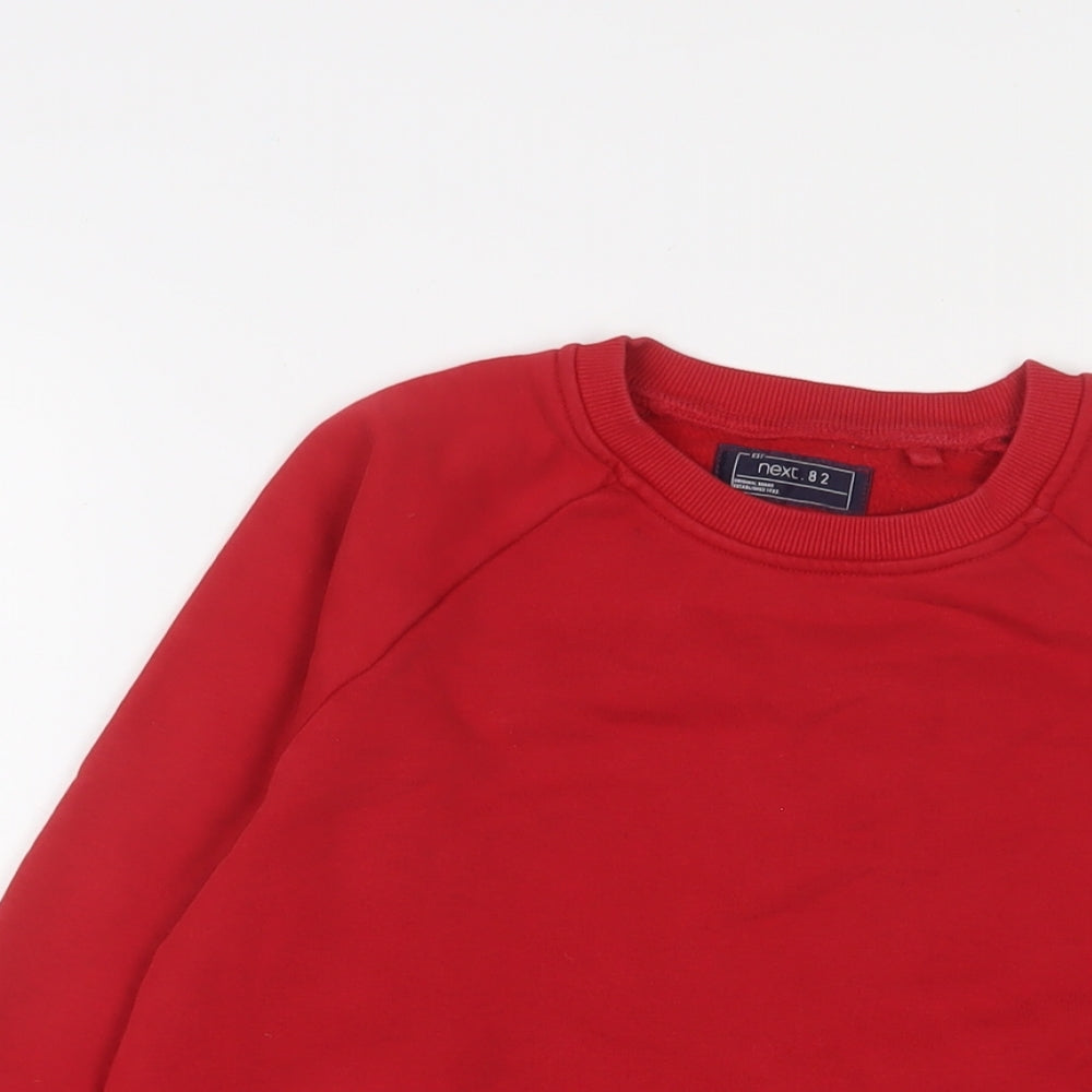 Next Boys Red Cotton Pullover Sweatshirt Size 12 Years Pullover