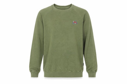 Dedicated Mens Green Cotton Pullover Sweatshirt Size M - Embroidered