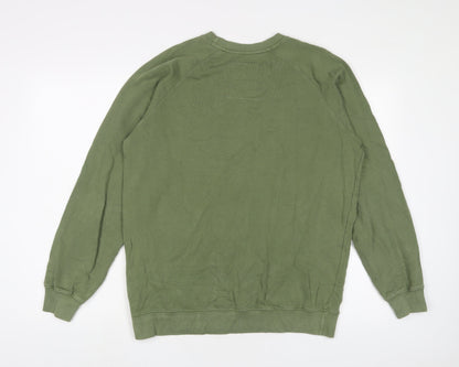 Dedicated Mens Green Cotton Pullover Sweatshirt Size M - Embroidered