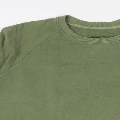 Dedicated Mens Green Cotton Pullover Sweatshirt Size M - Embroidered