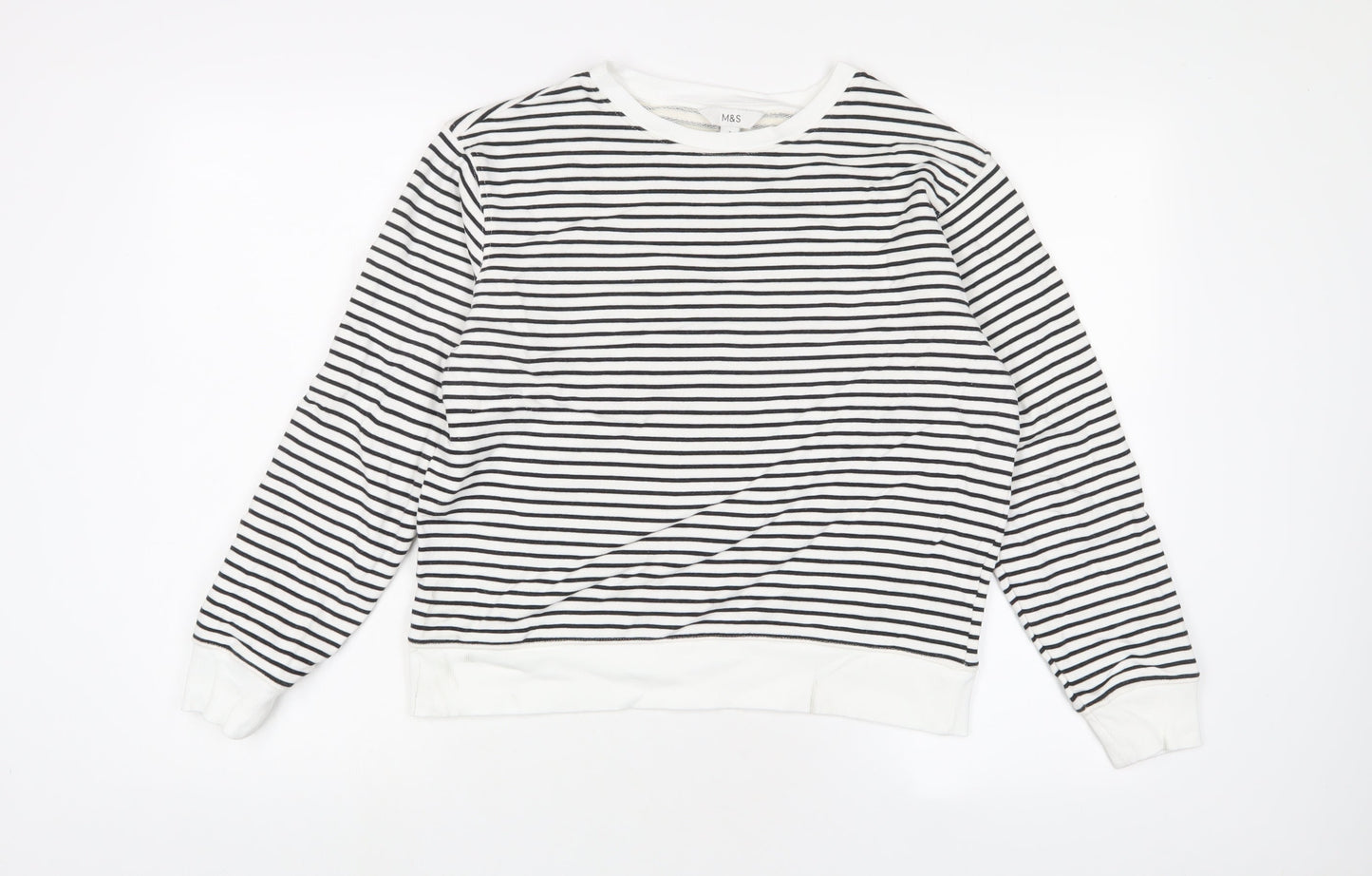 Womens UK Size S Marks and Spencer White Pullover Sweatshirt