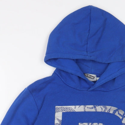 Carbrini Boys Blue Cotton Pullover Hoodie Size 13-14 Years Pullover