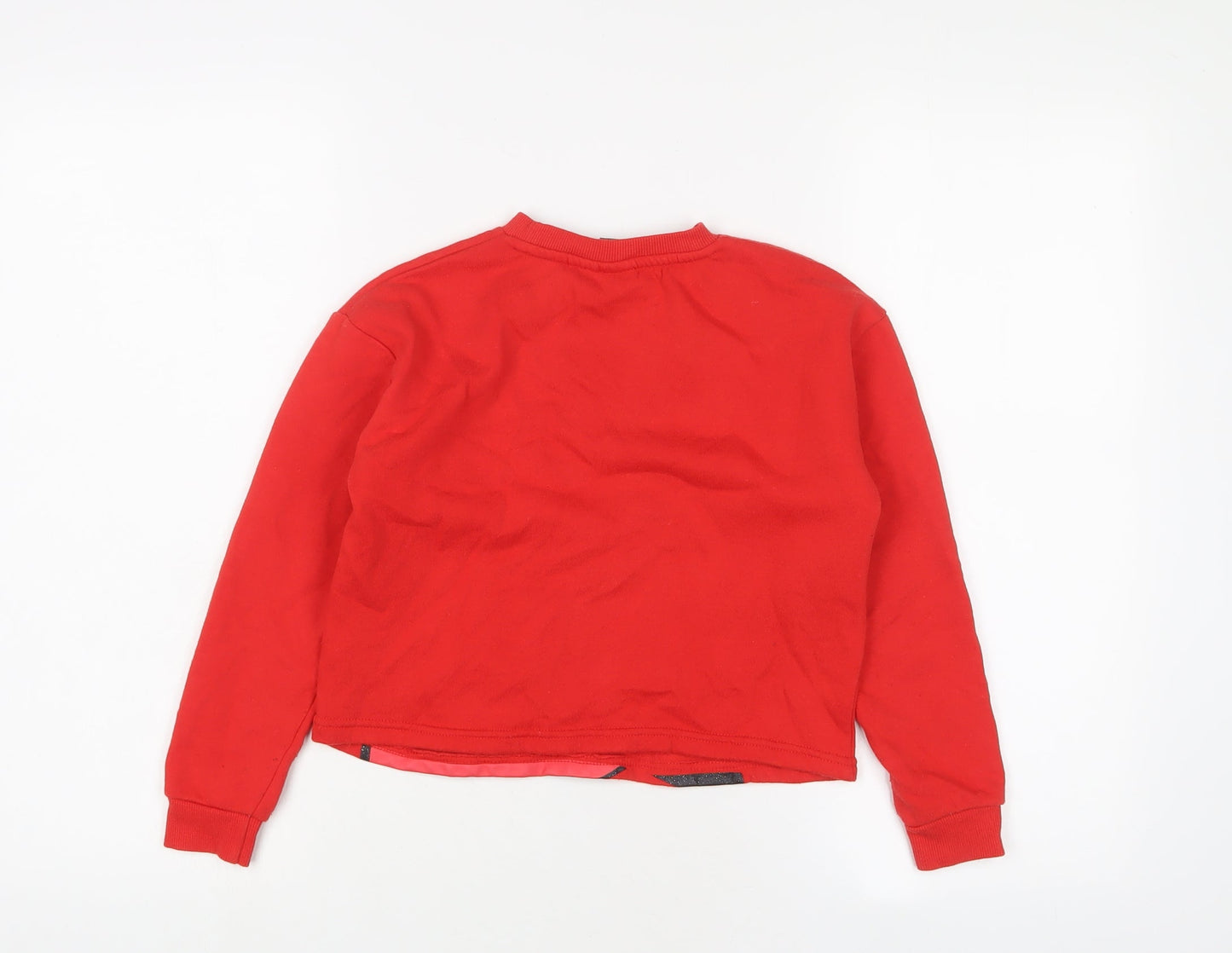Mickey Mouse Girls Red Cotton Pullover Sweatshirt Size 9-10 Years Pullover