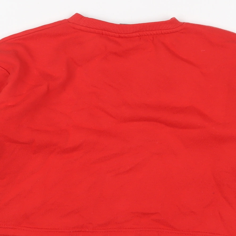 Mickey Mouse Girls Red Cotton Pullover Sweatshirt Size 9-10 Years Pullover