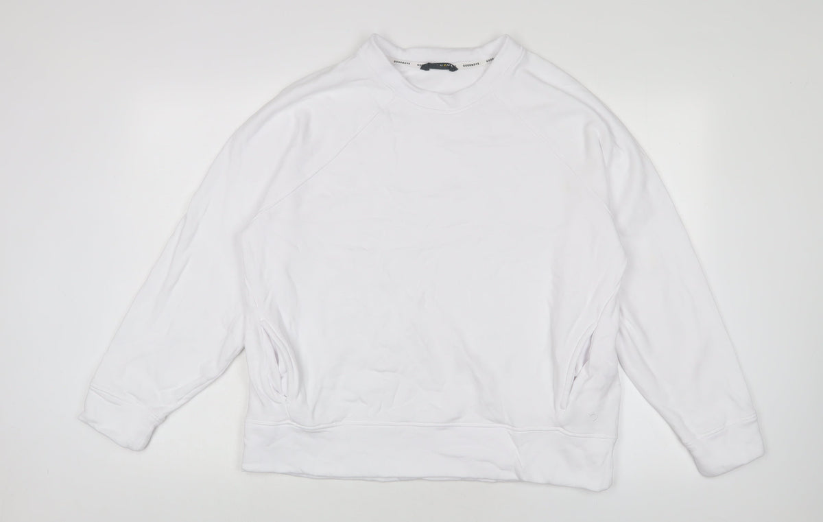 Goodmove Womens White Cotton Pullover Sweatshirt Size 18 Pullover