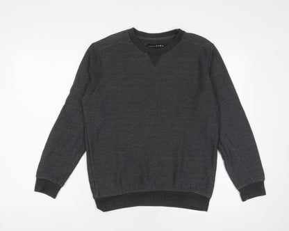 Zara Mens Grey Polyester Pullover Sweatshirt Size S