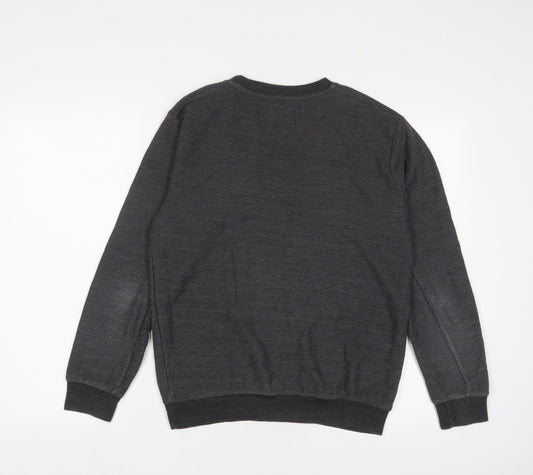 Zara Mens Grey Polyester Pullover Sweatshirt Size S