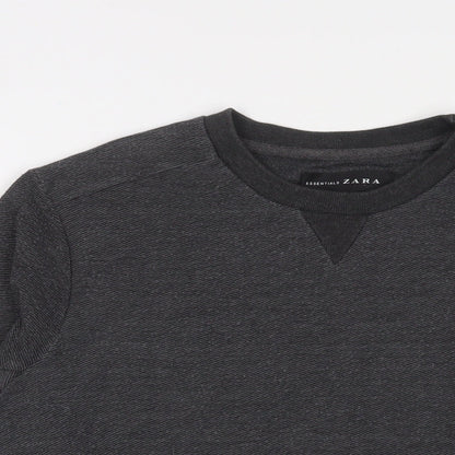Zara Mens Grey Polyester Pullover Sweatshirt Size S