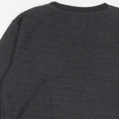 Zara Mens Grey Polyester Pullover Sweatshirt Size S