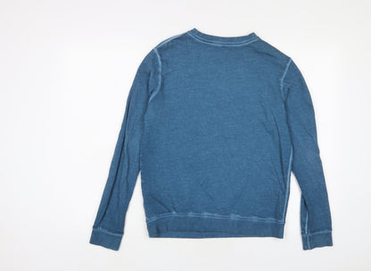 Marks and Spencer Boys Blue Cotton Pullover Sweatshirt Size 13-14 Years Pullover