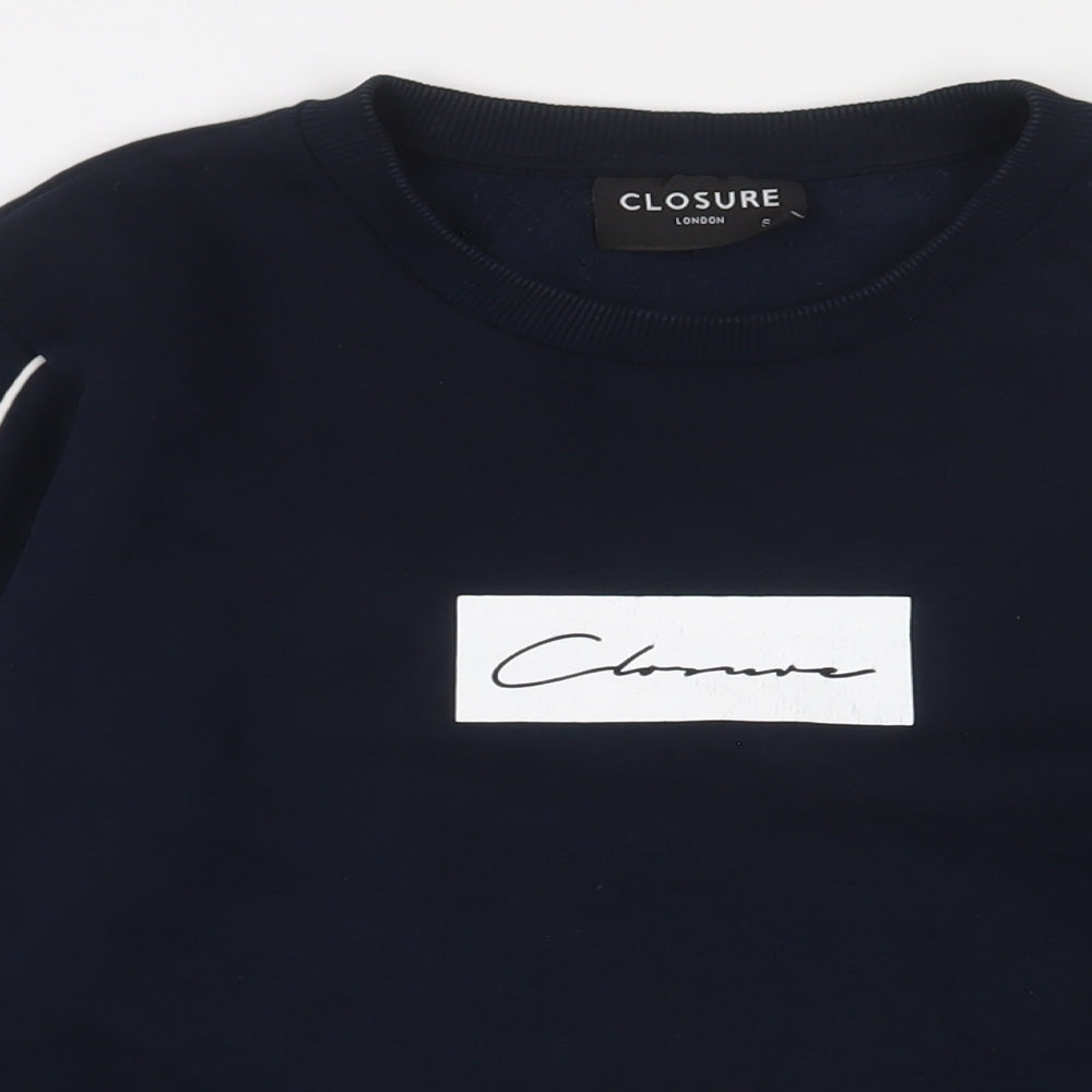 Mens UK Size S Closure Blue Pullover Sweatshirt