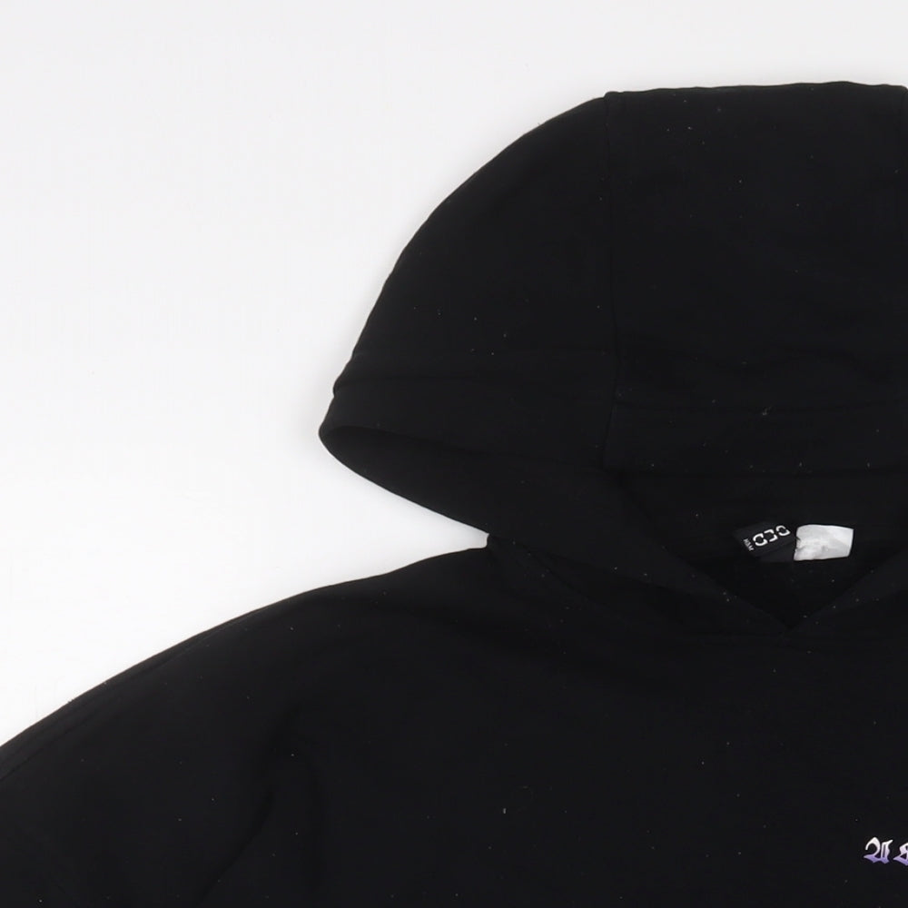 H&M Womens Black Cotton Pullover Hoodie Size M Pullover