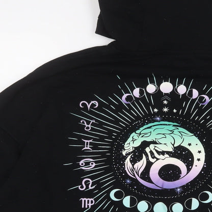 H&M Womens Black Cotton Pullover Hoodie Size M Pullover