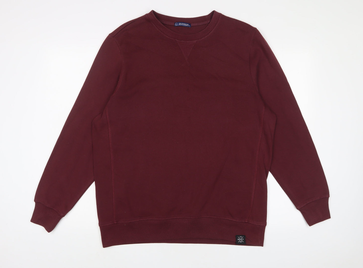 Avenue Mens Red Cotton Pullover Sweatshirt Size L