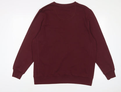 Avenue Mens Red Cotton Pullover Sweatshirt Size L