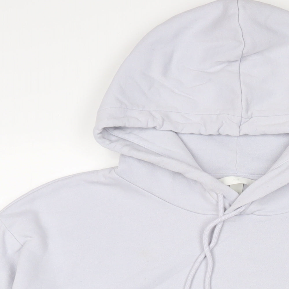 H&M Womens Blue Cotton Pullover Hoodie Size M Pullover