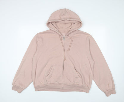 Hollister Womens Pink Cotton Full Zip Hoodie Size M