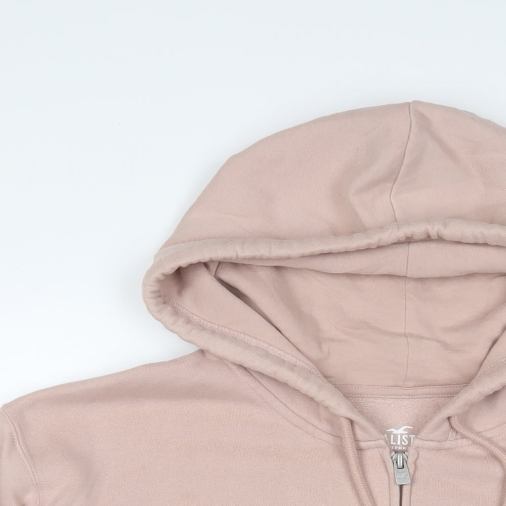 Hollister Womens Pink Cotton Full Zip Hoodie Size M