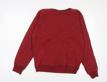 SWIMZI Womens Red Cotton Pullover Sweatshirt Size S Pullover