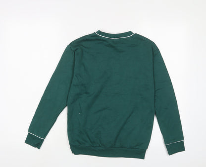New Look Girls Green Cotton Pullover Sweatshirt Size 9 Years Pullover