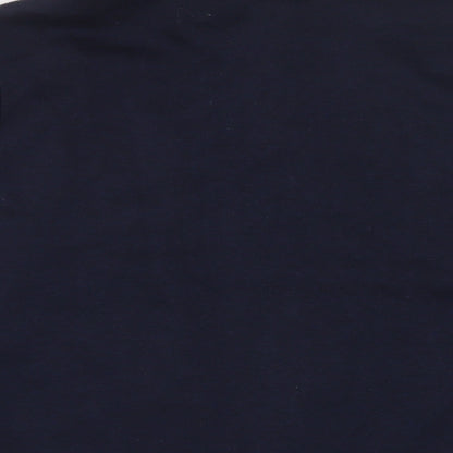 Brand and care label for bonmar women’s blue polyester full zip sweatshirt, size UK 16, zip