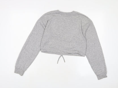 Bershka Womens Grey Cotton Pullover Sweatshirt Size XS Pullover