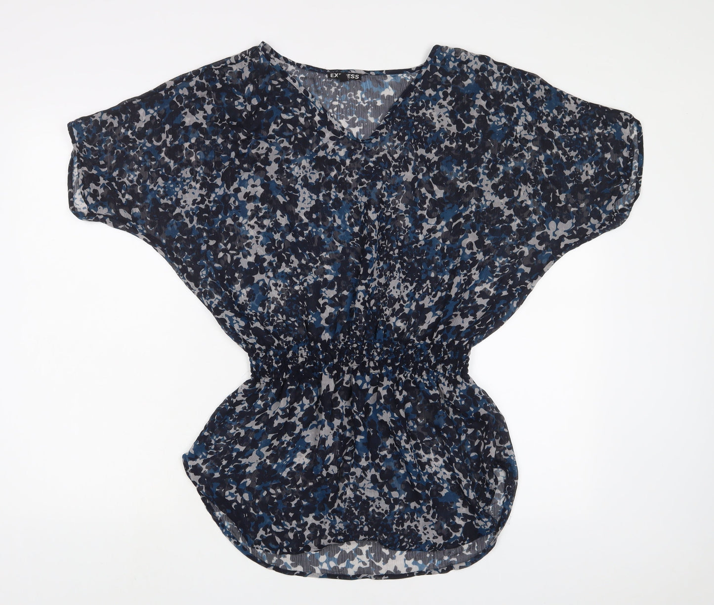 Womens UK Size S Express Blue Tunic Blouse