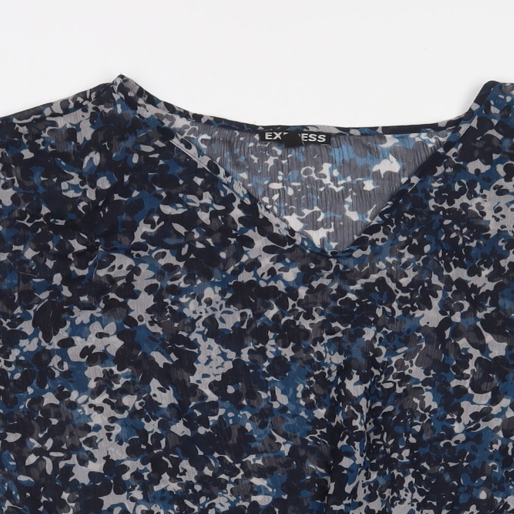 Womens UK Size S Express Blue Tunic Blouse