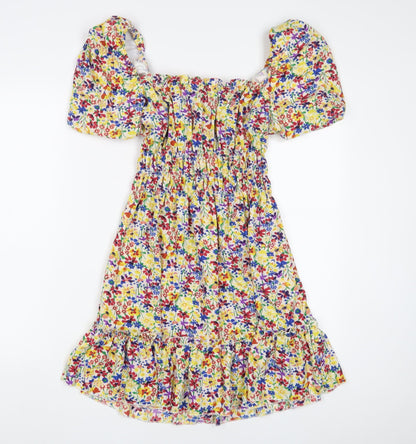 AX Paris Womens Multicoloured Floral Polyester A-Line Size 10 Off the Shoulder Pullover