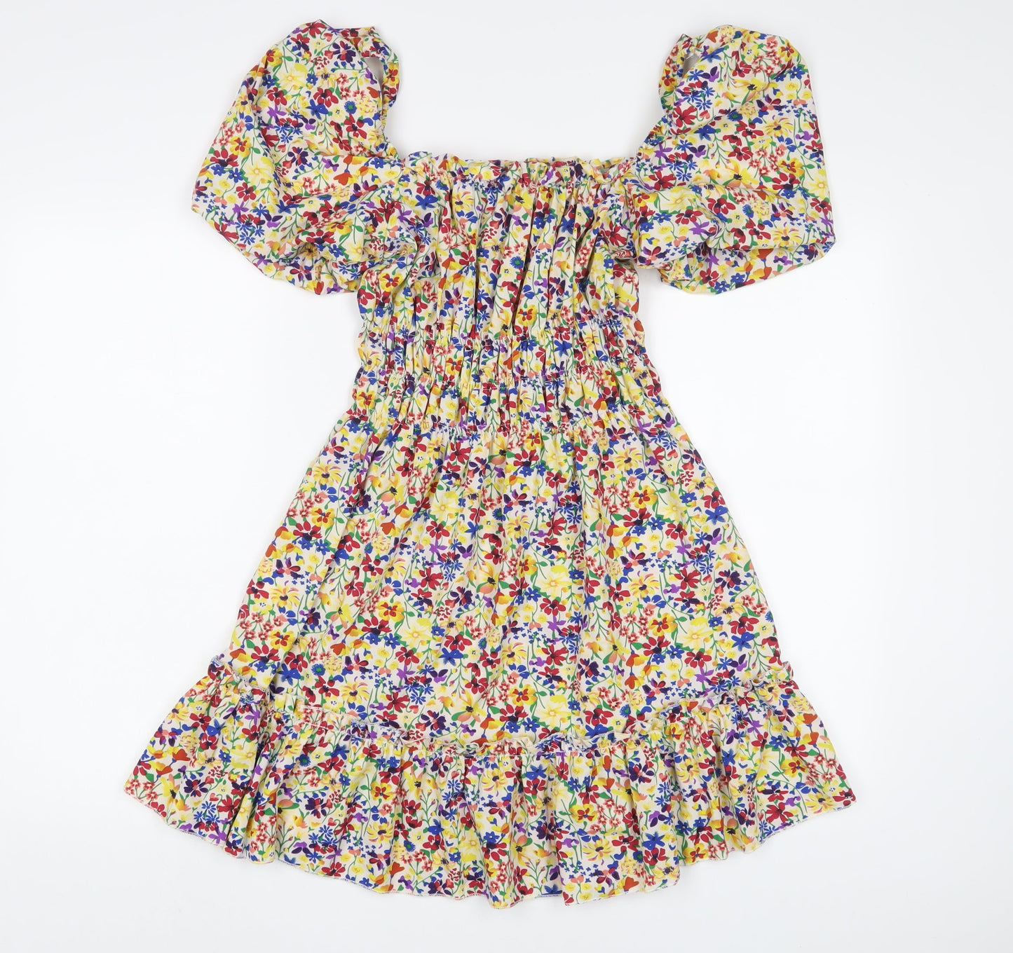 AX Paris Womens Multicoloured Floral Polyester A-Line Size 10 Off the Shoulder Pullover