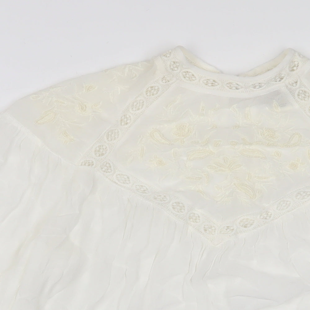 Womens UK Size 12 River Island White Basic Blouse