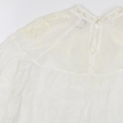 Womens UK Size 12 River Island White Basic Blouse