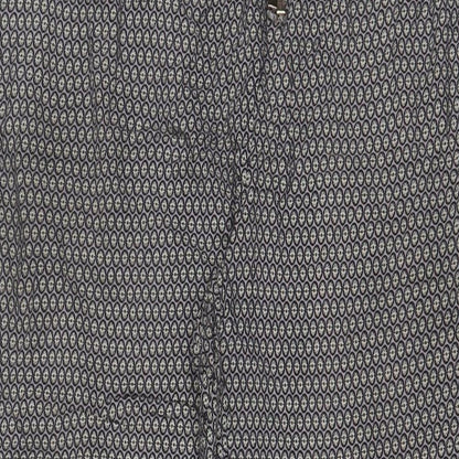 Anne Carson Womens Grey Geometric Viscose Trousers Size XL L26 in Regular Drawstring