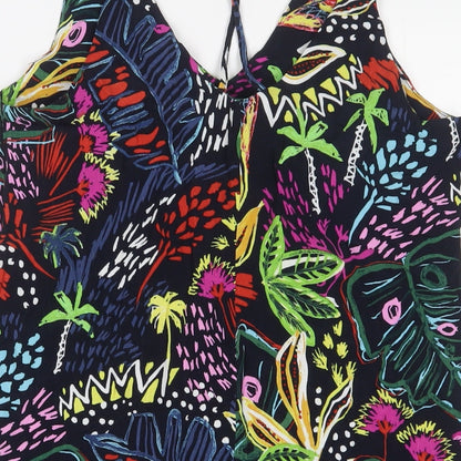Topshop Womens Multicoloured Geometric Viscose A-Line Size 8 V-Neck Pullover