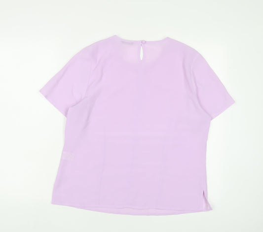 Womens UK Size 14 Debenhams Purple Basic T-Shirt