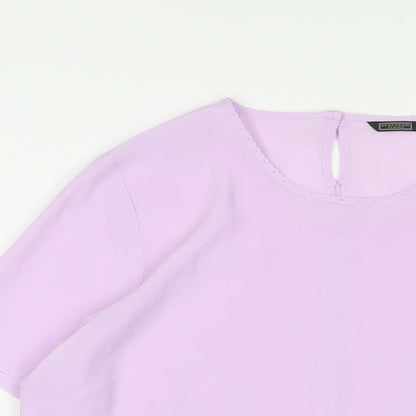 Womens UK Size 14 Debenhams Purple Basic T-Shirt
